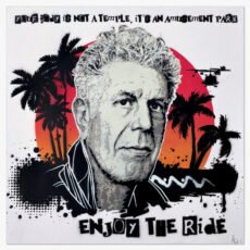 Stencil & spray paint of Anthony Bourdain